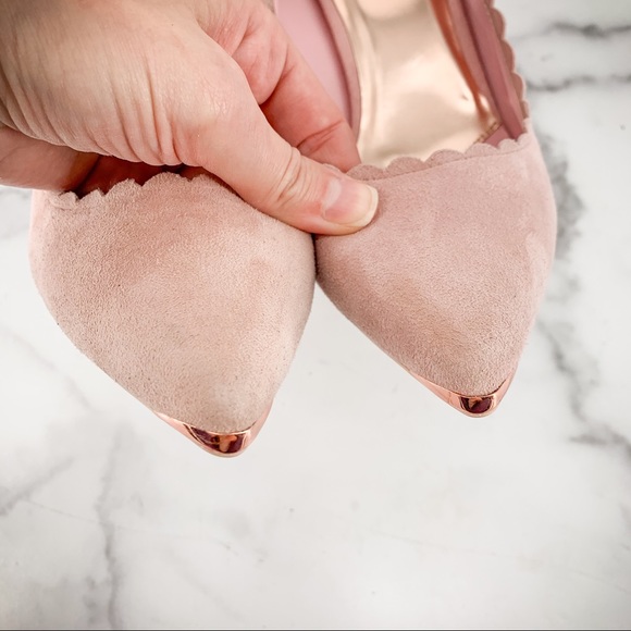 COPY - TED BAKER Heels Pink Sloana Scalloped Trim Suede - Picture 16 of 16